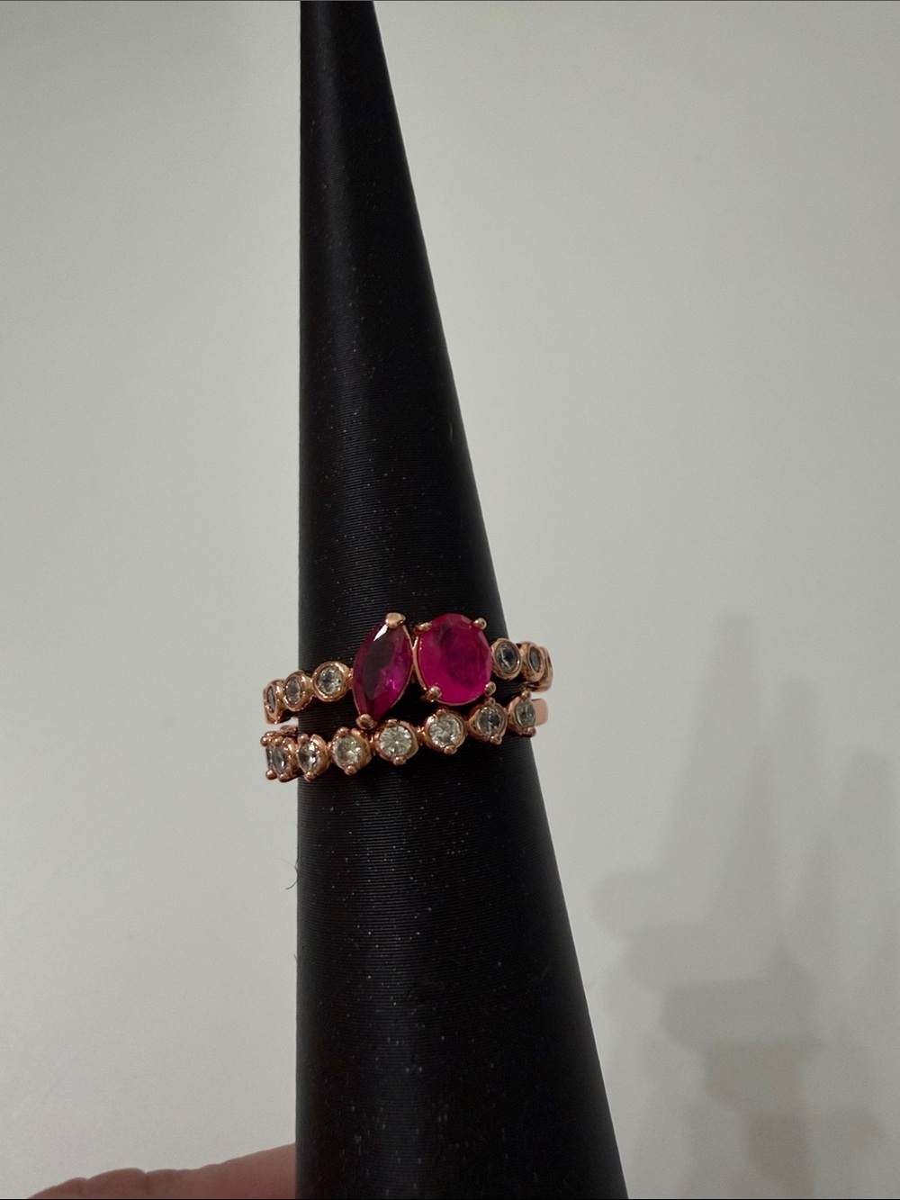 BP rose gold & pink 2 ring pair